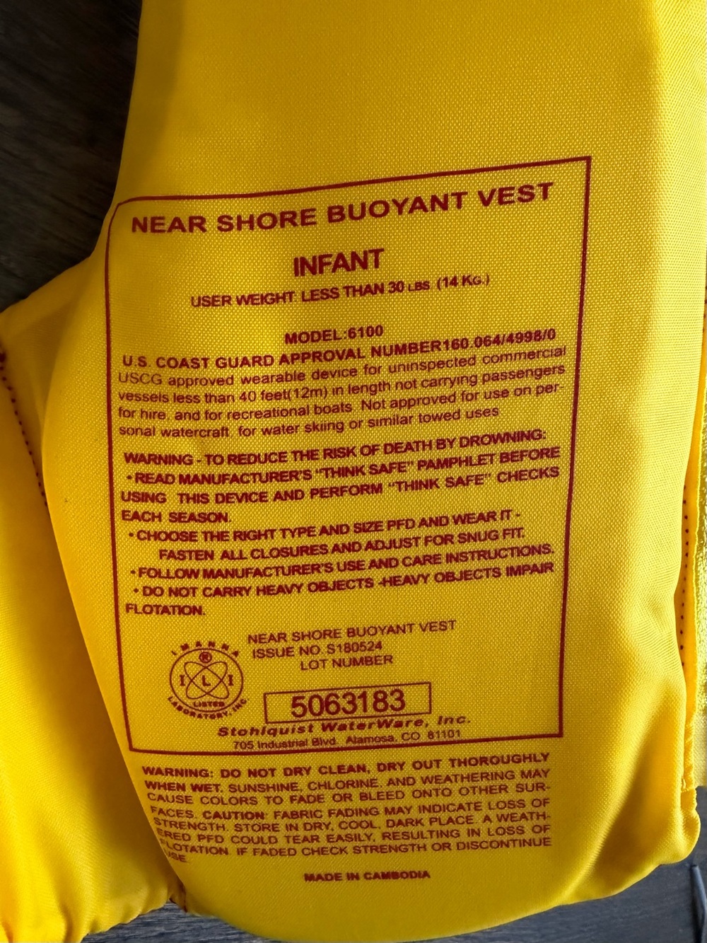 Stohlquist Infant Life Jacket - Picture 4 of 5